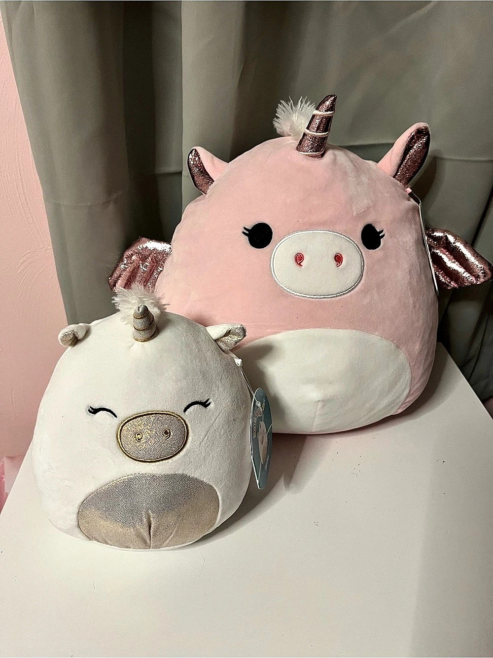 Original Squishmallows Sofia and Gracia Plush Toy Set Pink & White NWT